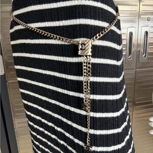Chanel Versatile CC Charm Quilted Lock Chain Belt Necklace